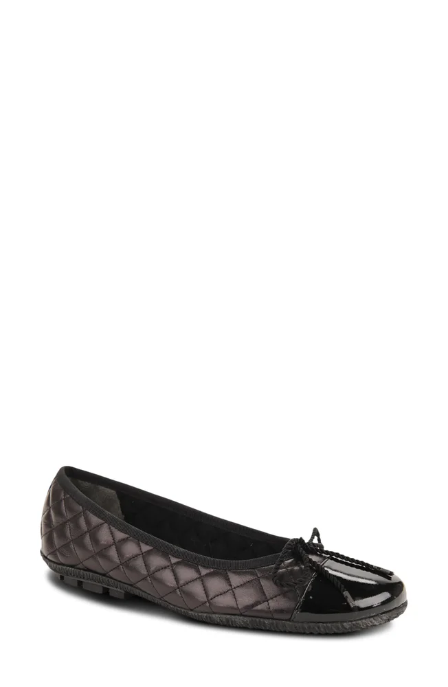 Cozy Quilted Cap Toe Ballet Flat
