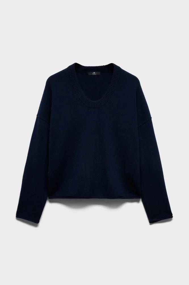U-NECK SWEATER in Cashmere Midnight