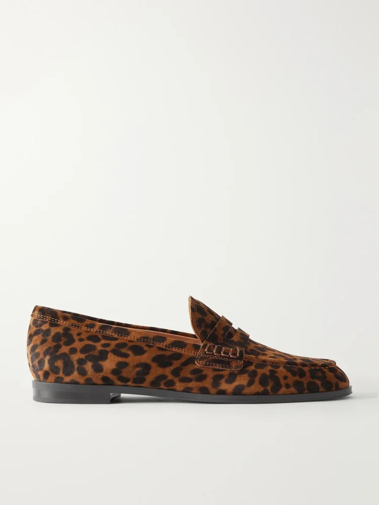 Georgie leopard-print suede loafer
