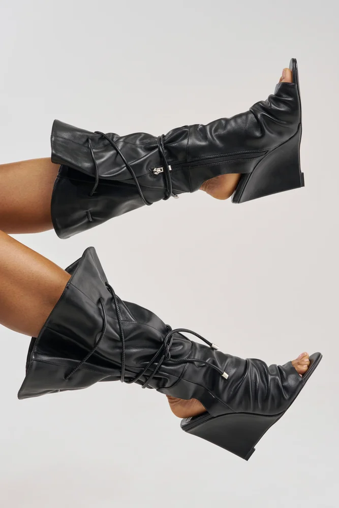 Blythe Chocolate Suedette Foldover Boots
