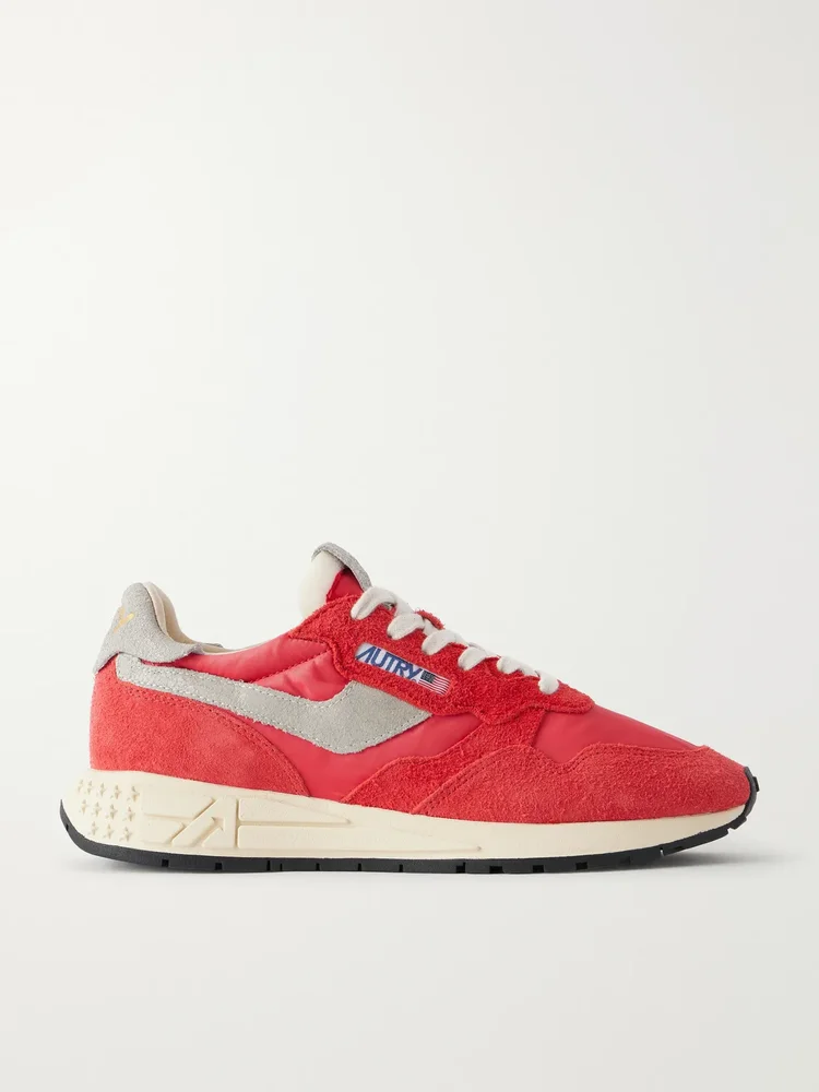 Windspin suede-trimmed shell sneakers