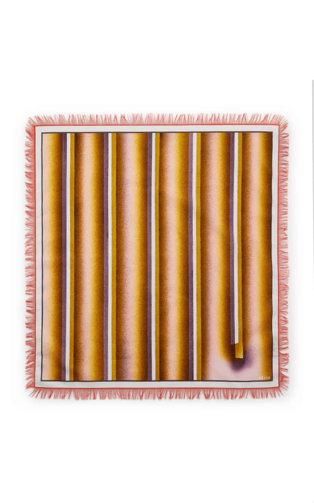 Spray Fringed Cotton Voile Scarf