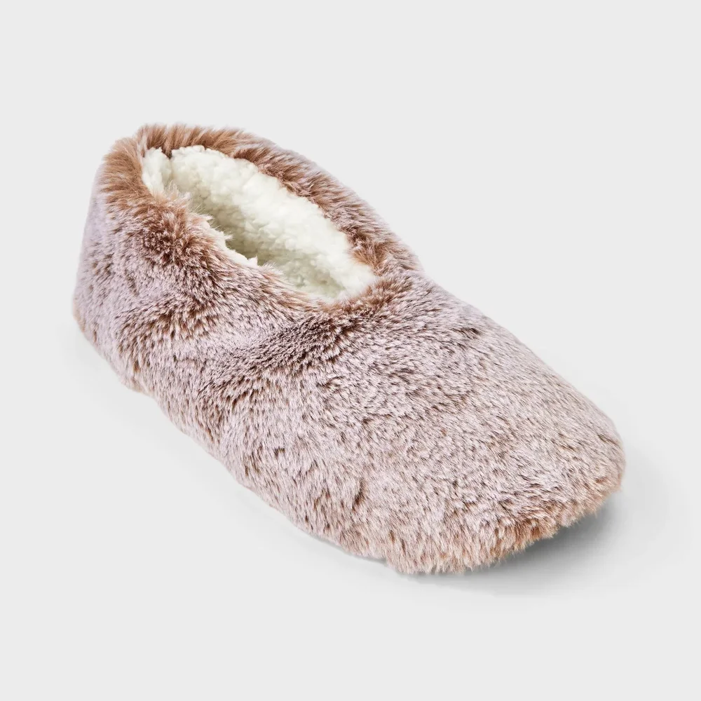 Women's Plush Faux Fur Cozy Slipper Socks with Slip Resistant Soles