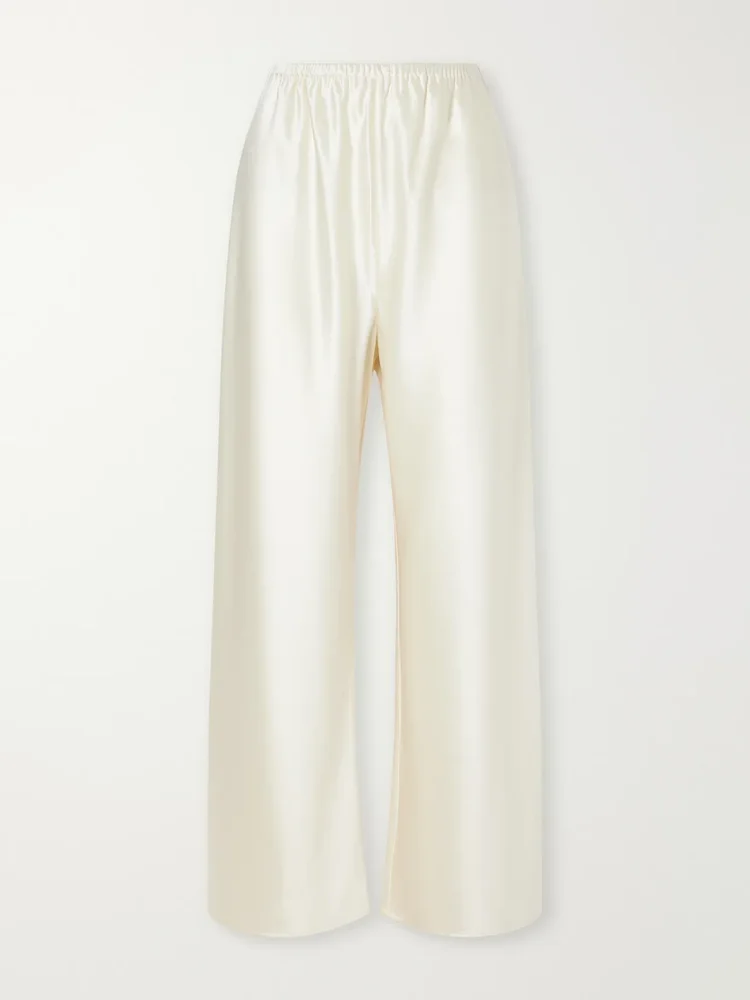 Bias satin wide-leg pants