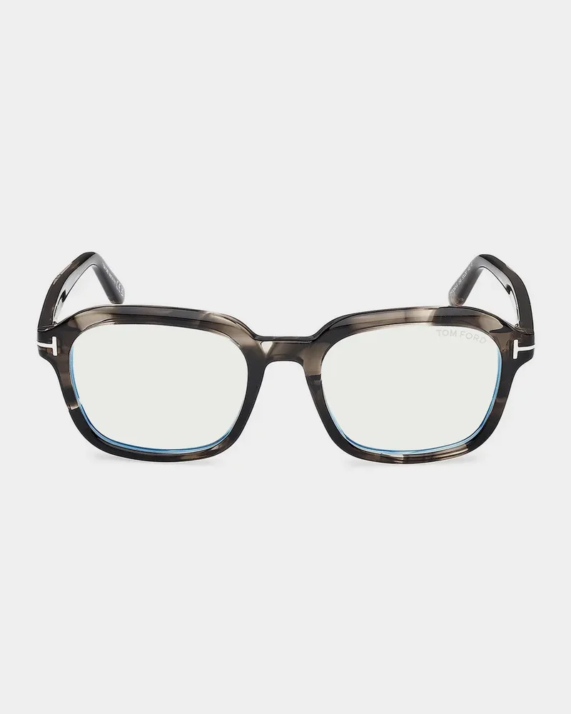 53MM Blue Block Rectangular Eyeglasses