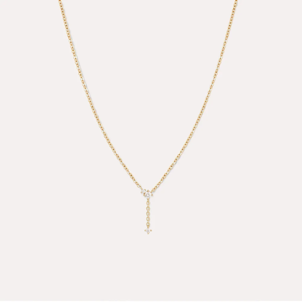 Solid Gold Fallen Star Necklace