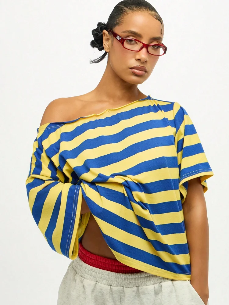 Off Shoulder Striped Top