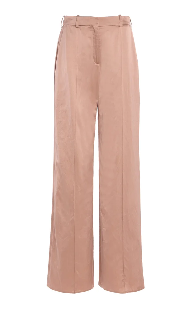 Satin Straight-Leg Pants