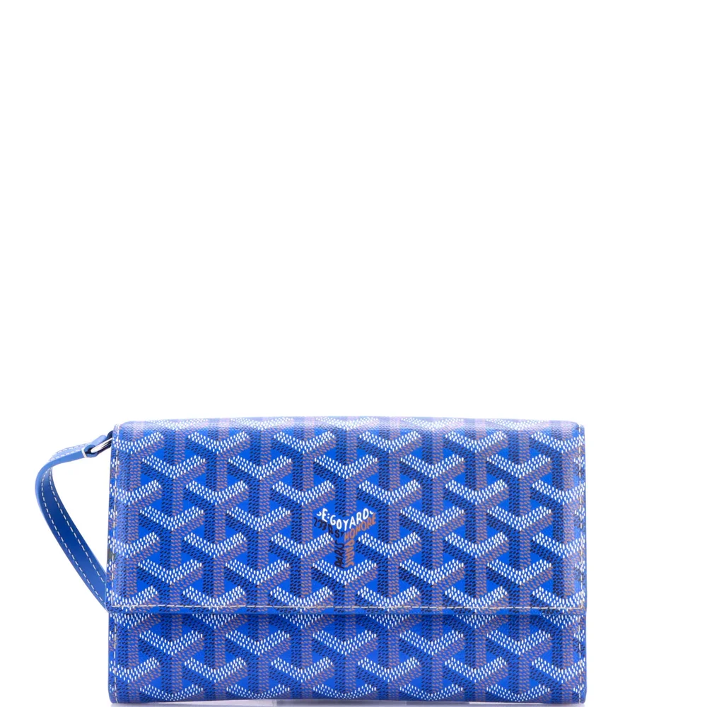Pre-Owned Varenne Continental Wallet With Strap, Blue