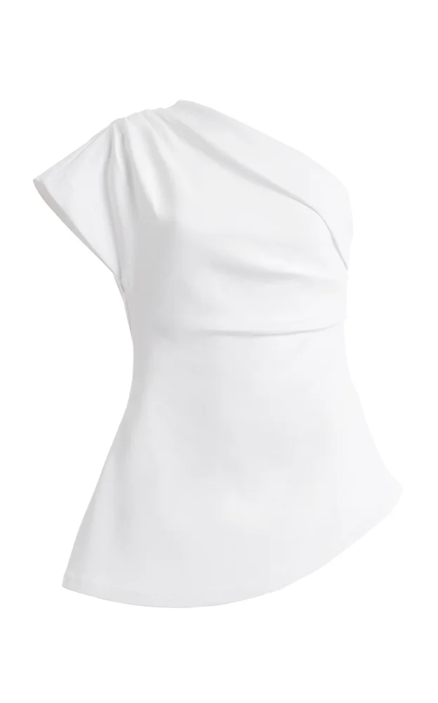 Glam Cotton-Blend Asymmetric T-Shirt