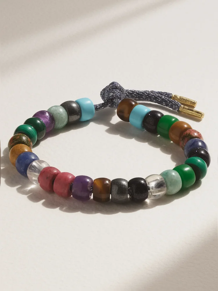 FORTE Beads Moonbow 18-karat gold and Lurex multi-stone bracelet kit