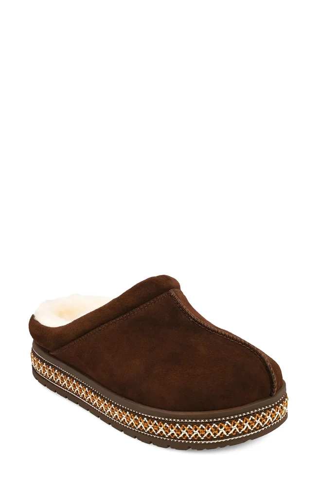 Villas Faux Shearling Clog