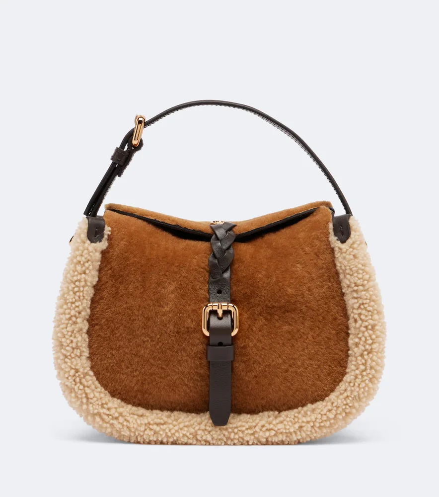 Pony Small shearling top-handle bag