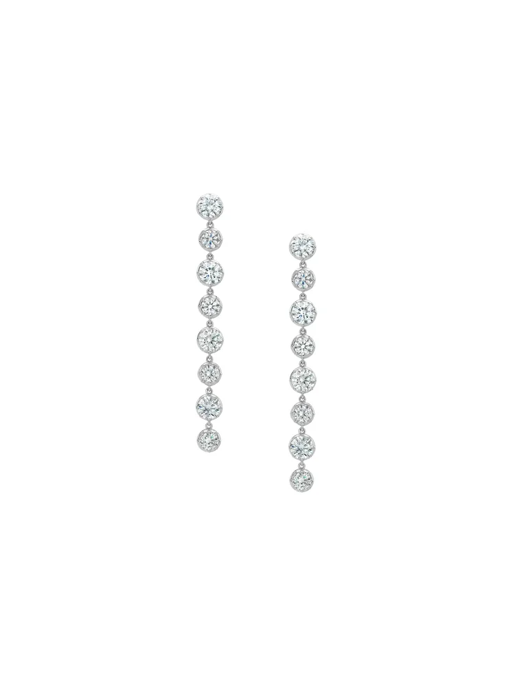 Short Sylvie Rivière Earrings in Moissanite, Sterling Silver