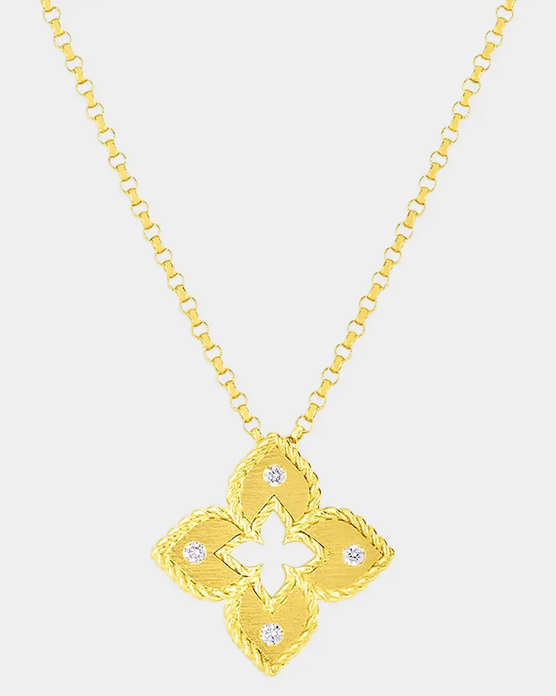Petite Venetian 18K Yellow Gold & 0.02 TCW Diamond Pendant Necklace