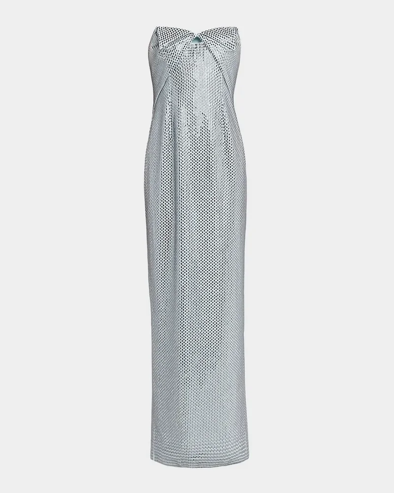Origami Bustier Diamante Column Gown