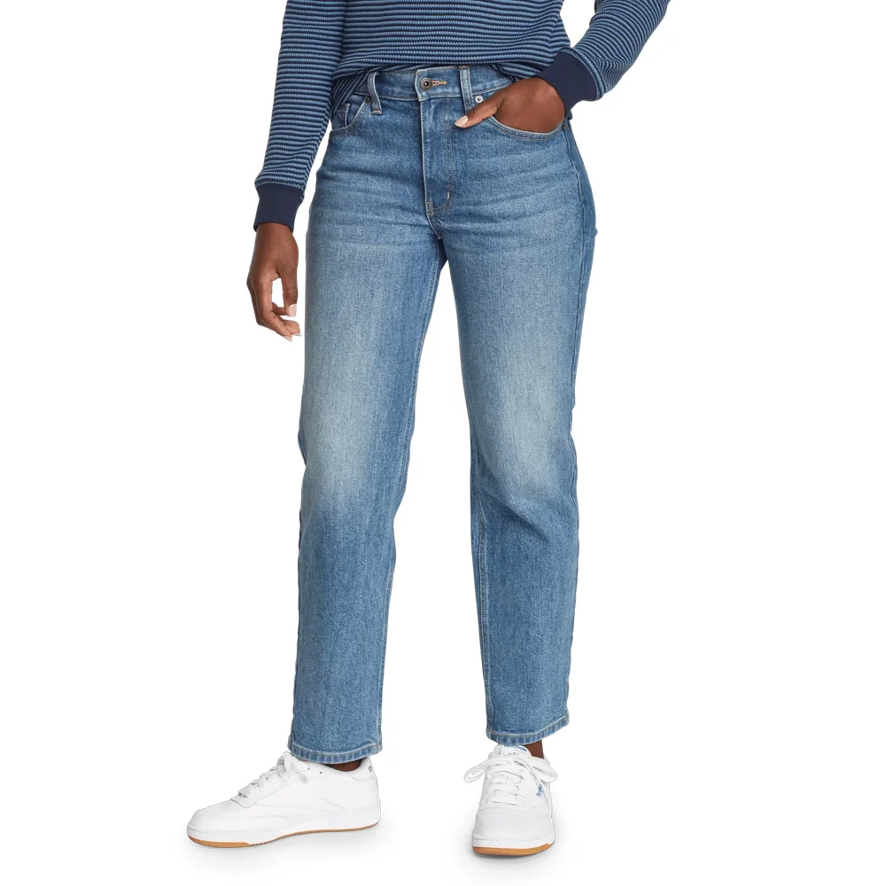 Nipped straight jean