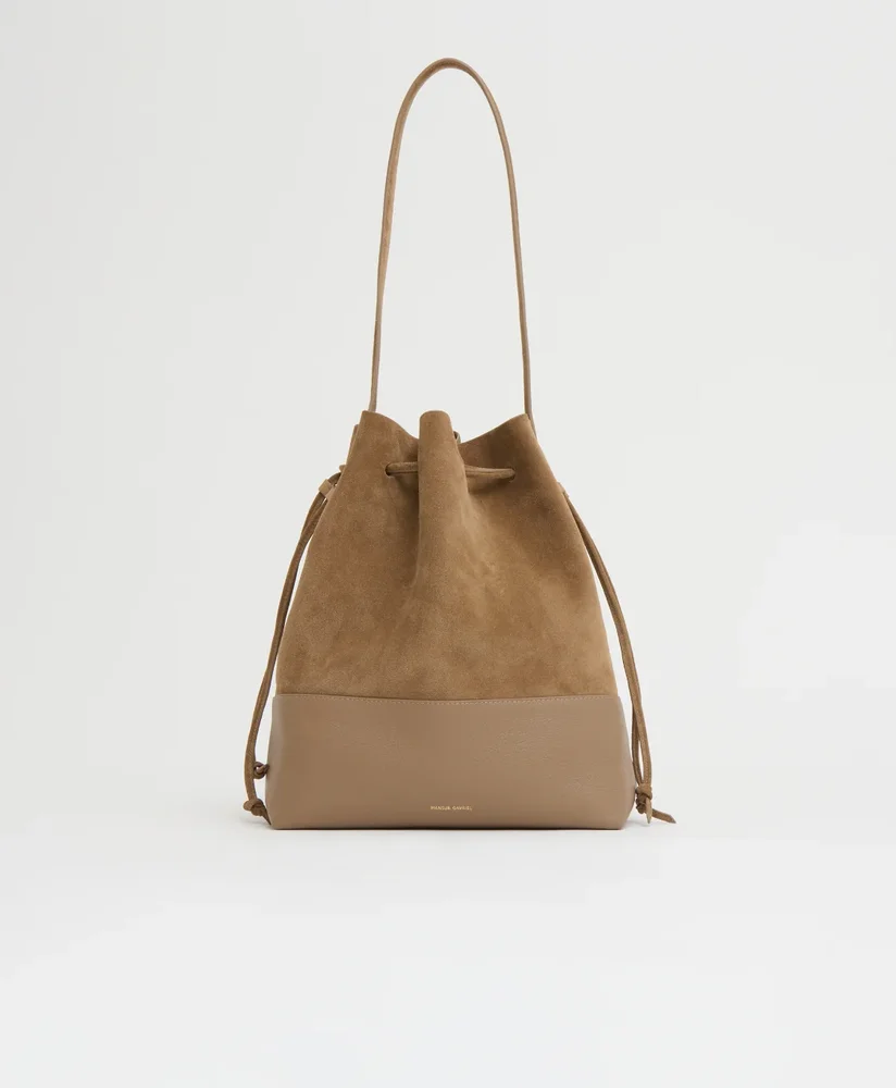 Drawstring Cabas, Anise Suede/Anise