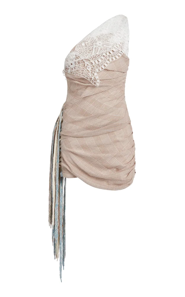 Batiste Fringed Cotton-Blend Mini Dress