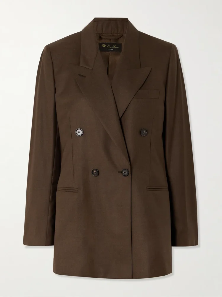 Oversized double-breasted virgin wool blazer