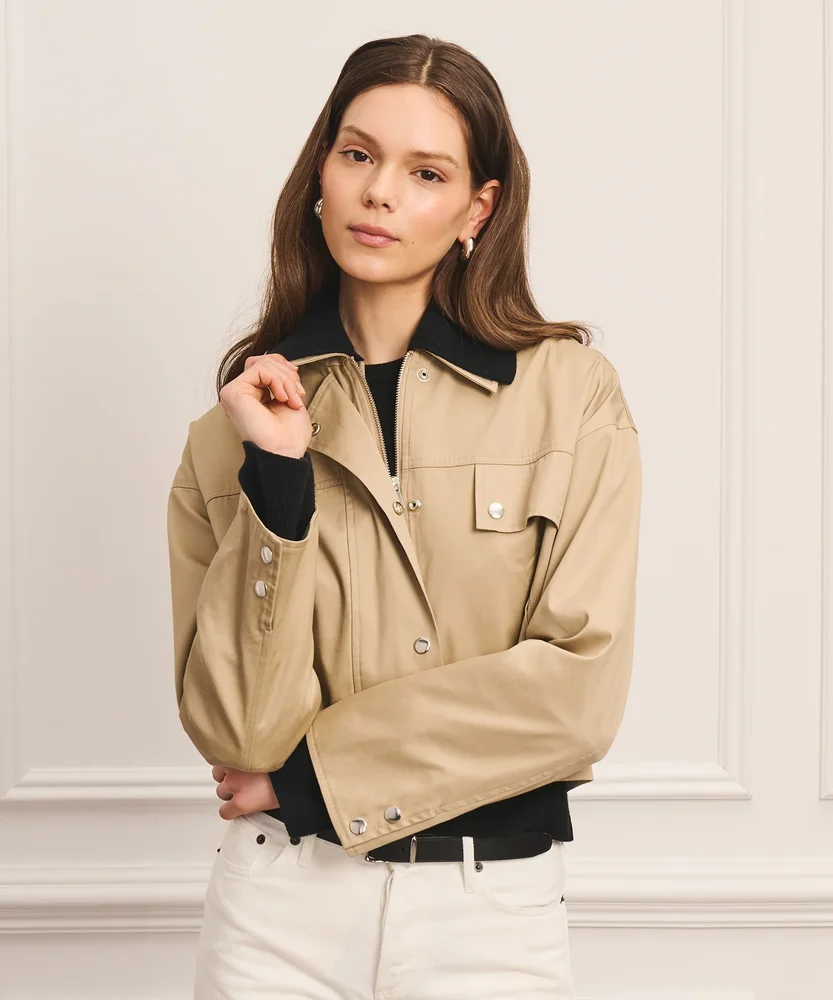 Cotton Cashmere Mixed Media Barn Jacket