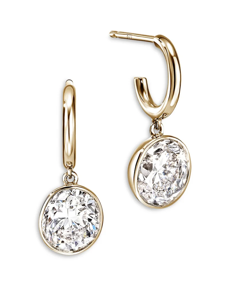 14K Yellow Gold JH Lovestruck™ Lab Grown Diamond Dangle Hoop Earrings