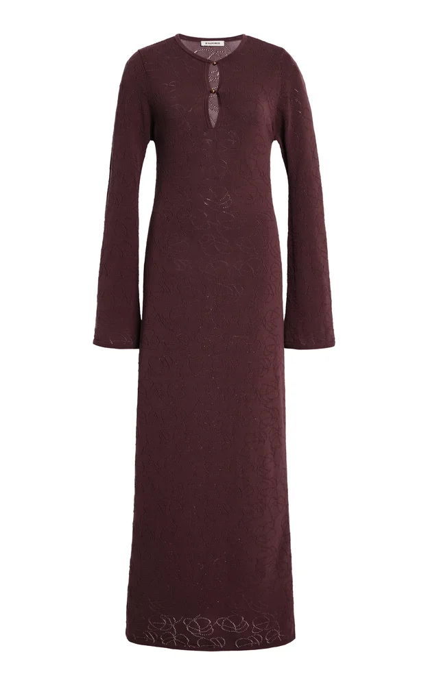 Beatriz Long-Sleeve Cotton-Blend Knit Maxi Dress