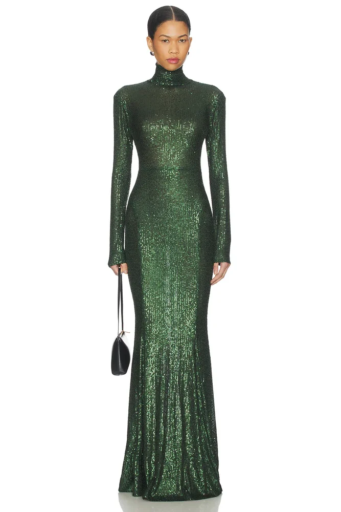 Long Sleeve Turtle Fishtail Gown