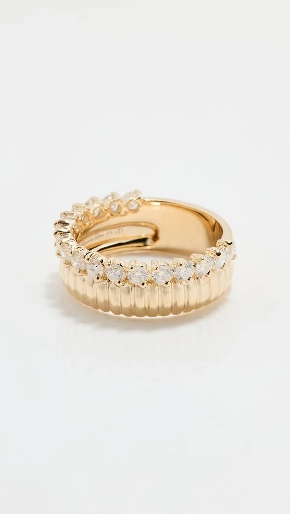 Gold and Diamond Berlingot Buoy Ring