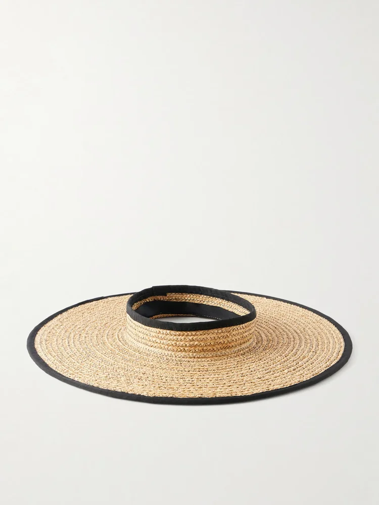 Ines cotton-trimmed straw visor