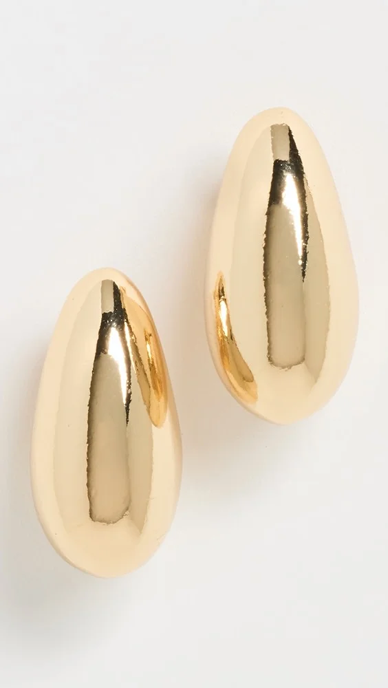 Gold Tapered Hoop Pierced Earrings