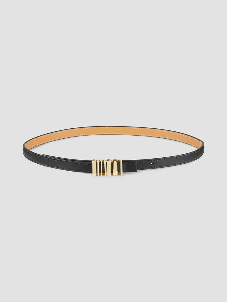 Vertical Logo Leather Belt