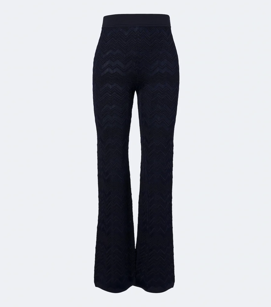 Zigzag high-rise flared pants