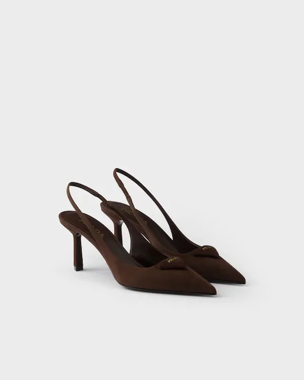 Prada Suede slingback pumps