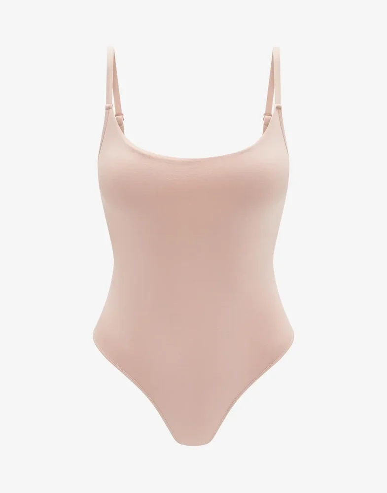 Thirdlove Seamless Stretch Cotton Bodysuit in Rose Dust, Nylon/Spandex size XL