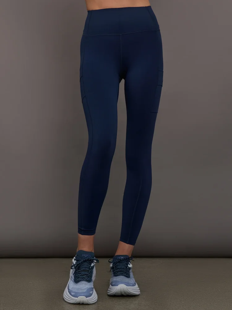 High Rise Pocket Legging in Diamond Compression, Navy