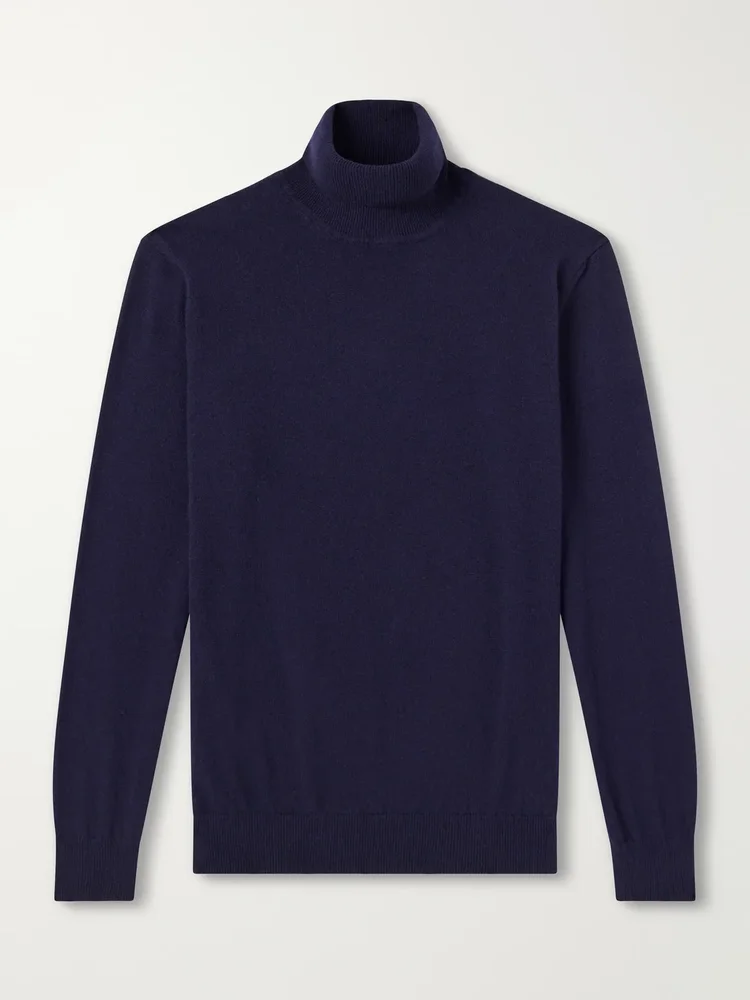 Turtleneck Wool and Cashmere-Blend Sweater