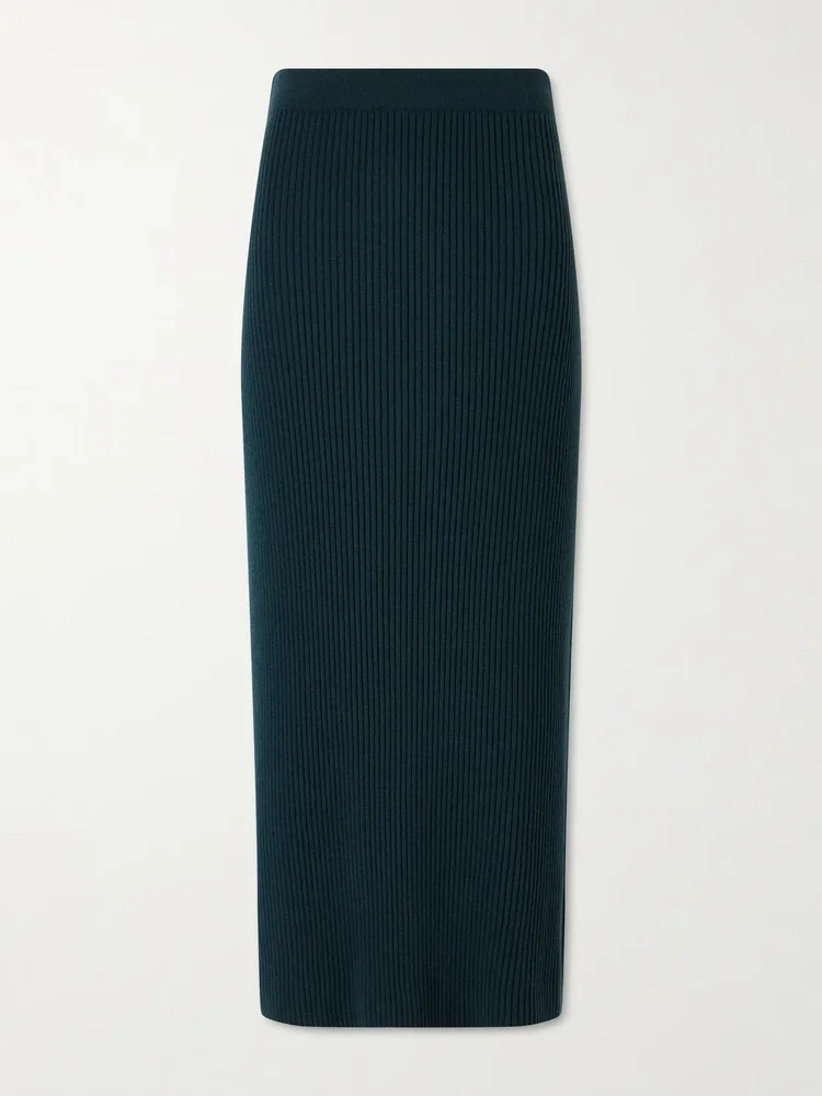 valiant knitted wool midi skirt