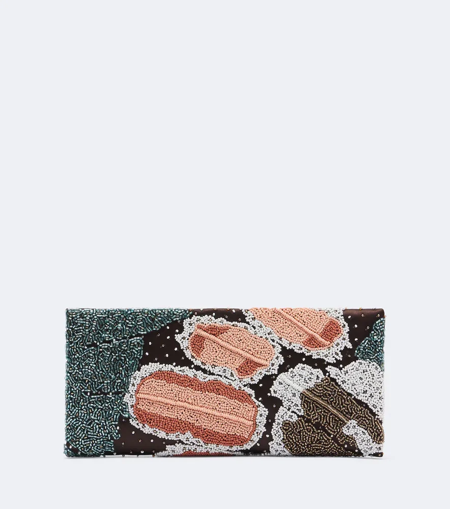 Muse Small beaded satin clutch
