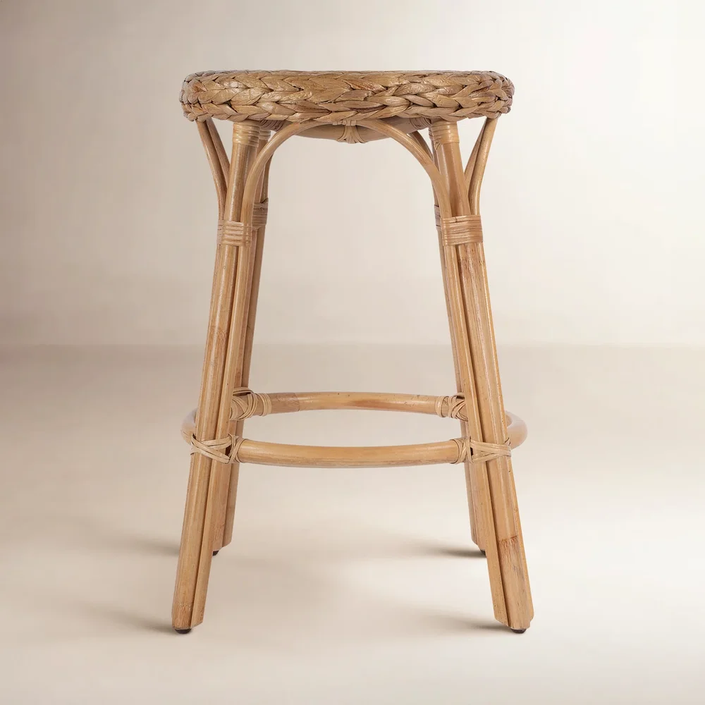 Alastair 24" Rattan Counter Stool, Natural Hyacinth