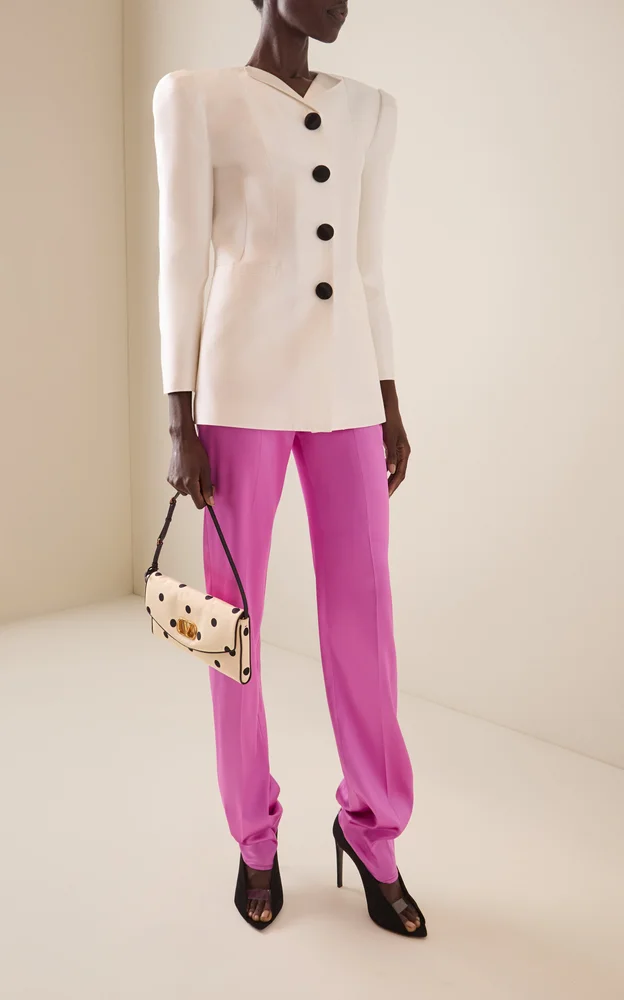 Tailored Elegant Silk-Blend Tapered Pants