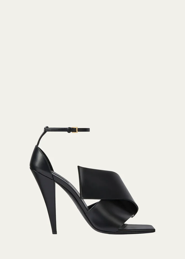 Twisted Ribbon Leather Sandals