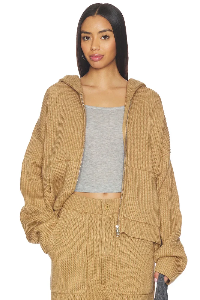 Knit Zip Up Hoodie
