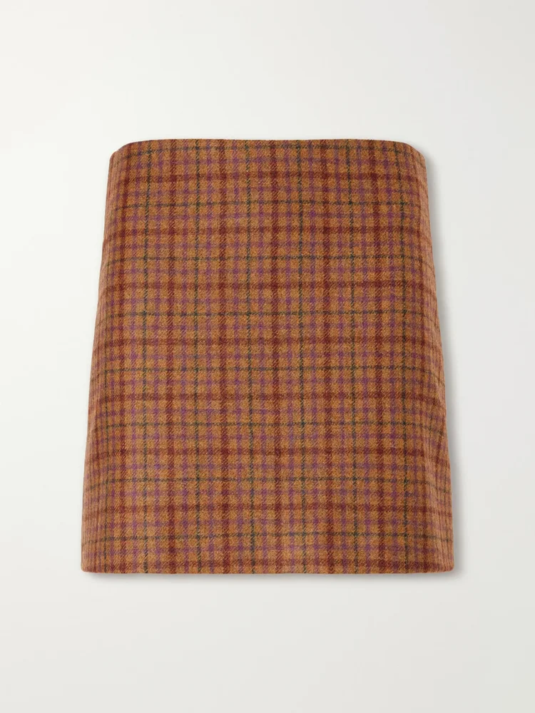 Coci checked wool mini skirt