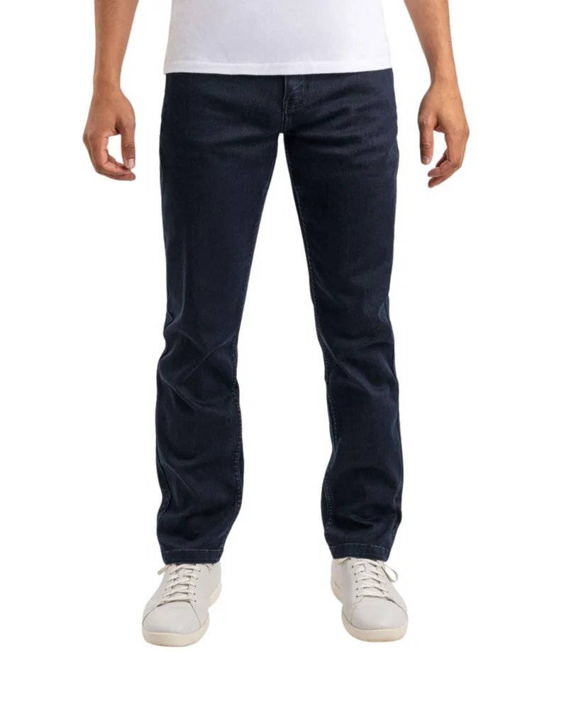 Men's Classic Fit Jeans Signature Stretch Denim Dark Blue Wash