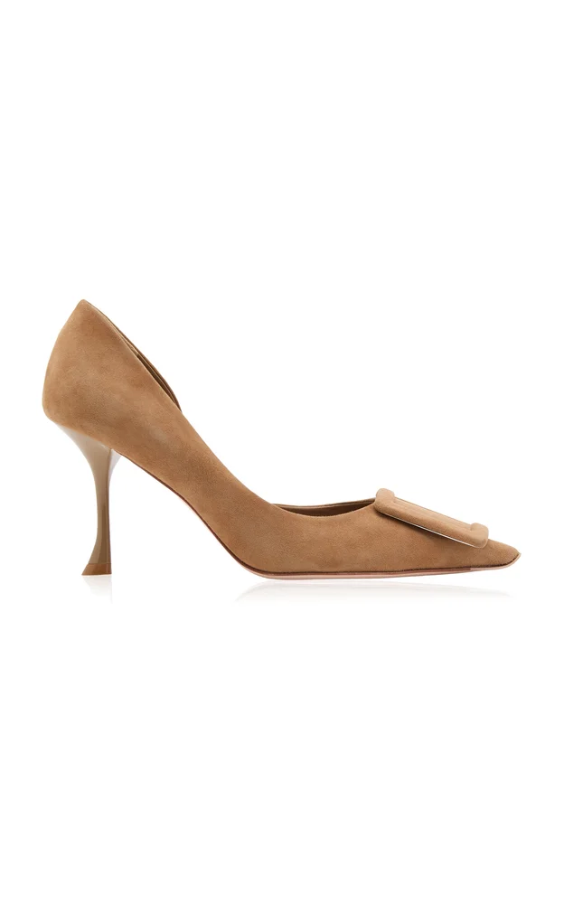 Viv Buckled Suede d'Orsay Pumps
