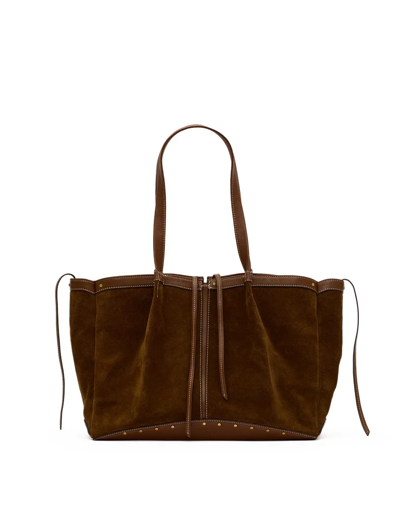 Meryl Carryall | Cinnamon Suede/Antique Gold