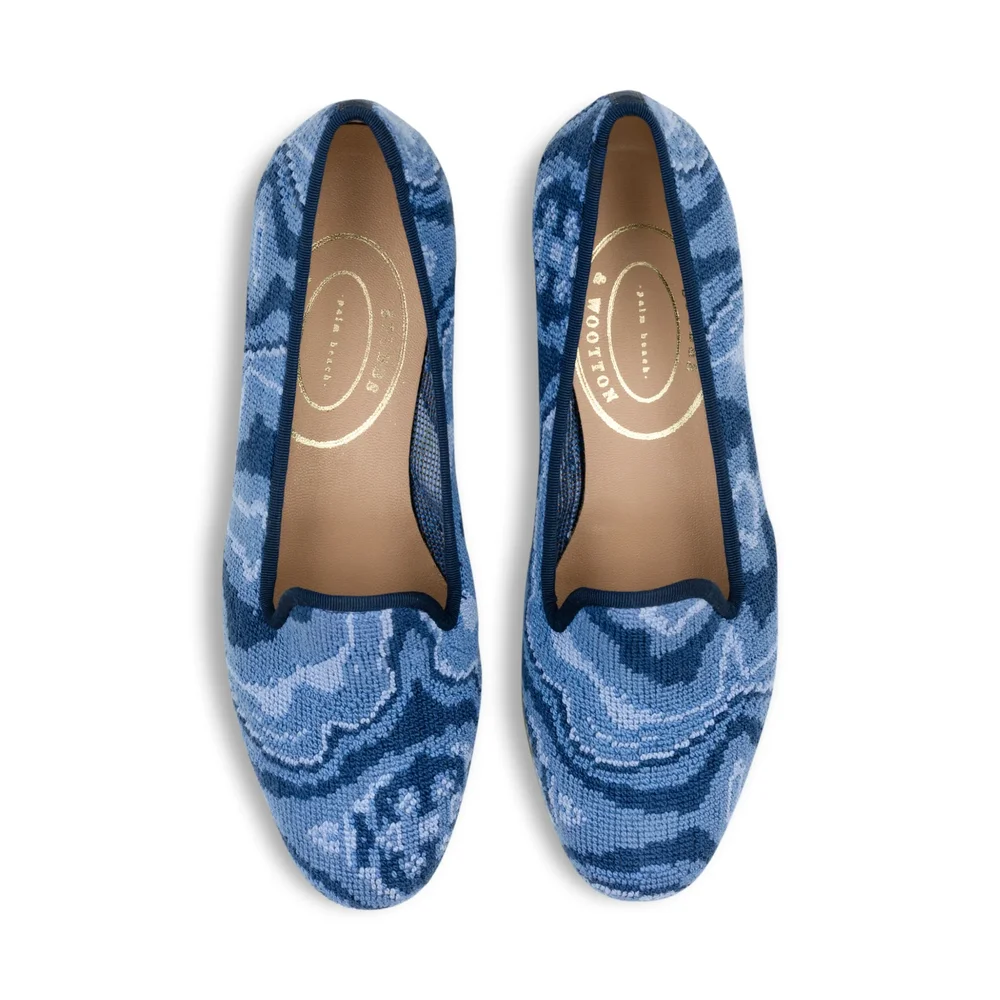 Lapis Needlepoint Slipper (Women)
