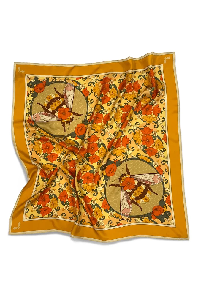 Night Bloom Silk Scarf