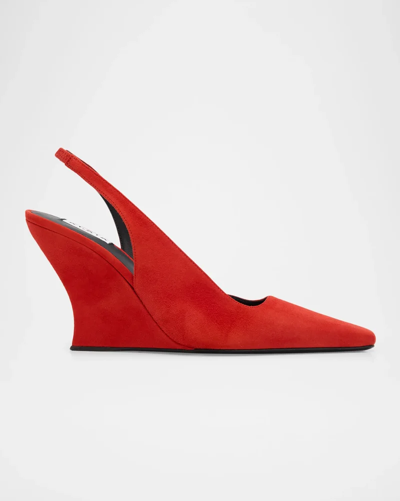 90mm Suede Slingback Pumps